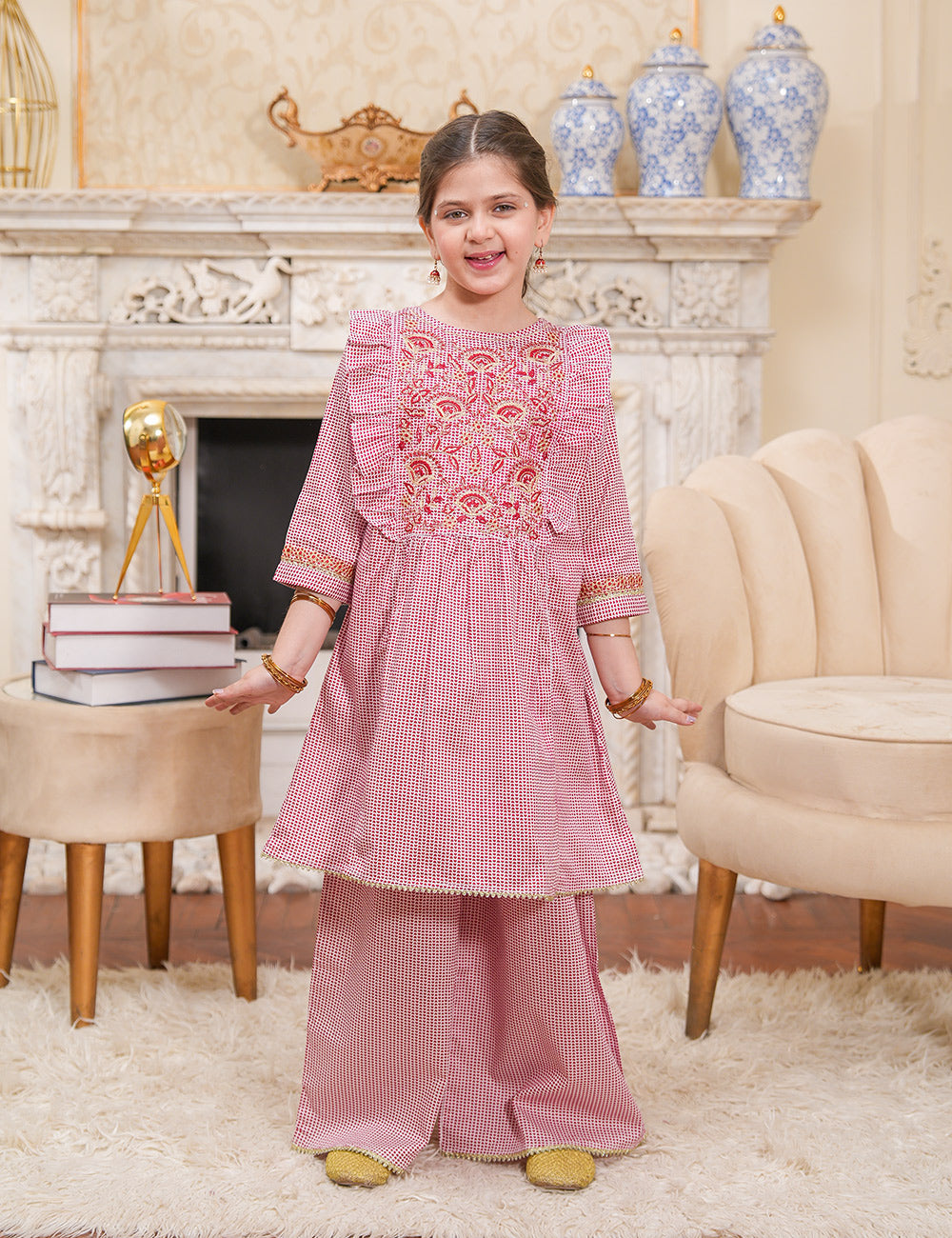 Coral Charm Cotton Lawn Suit