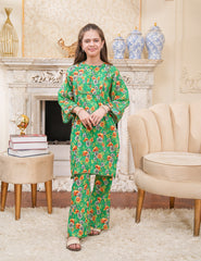 Emerald Blossom Printed Lawn Suit