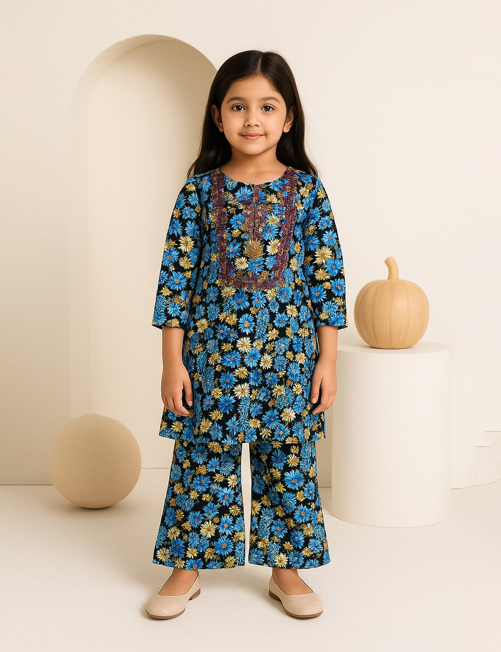 Blue Daisy 2-Piece Kurta Set