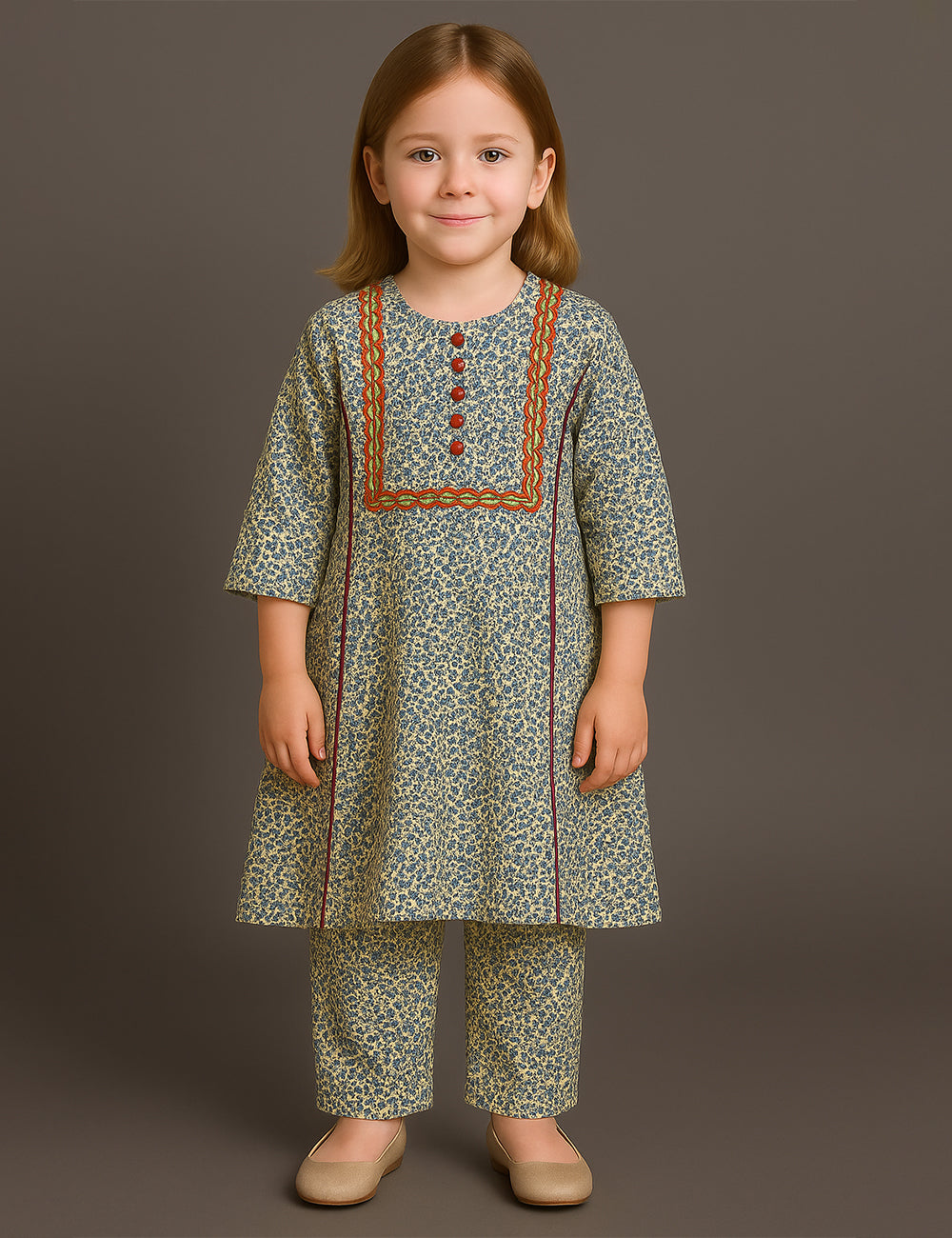 Olive Petal 2-Piece Kurta Set