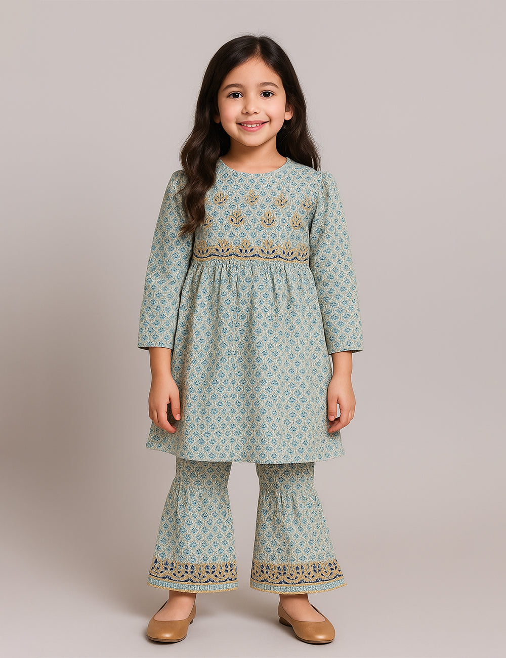 Mint Elegance 2-Piece Kurta Set