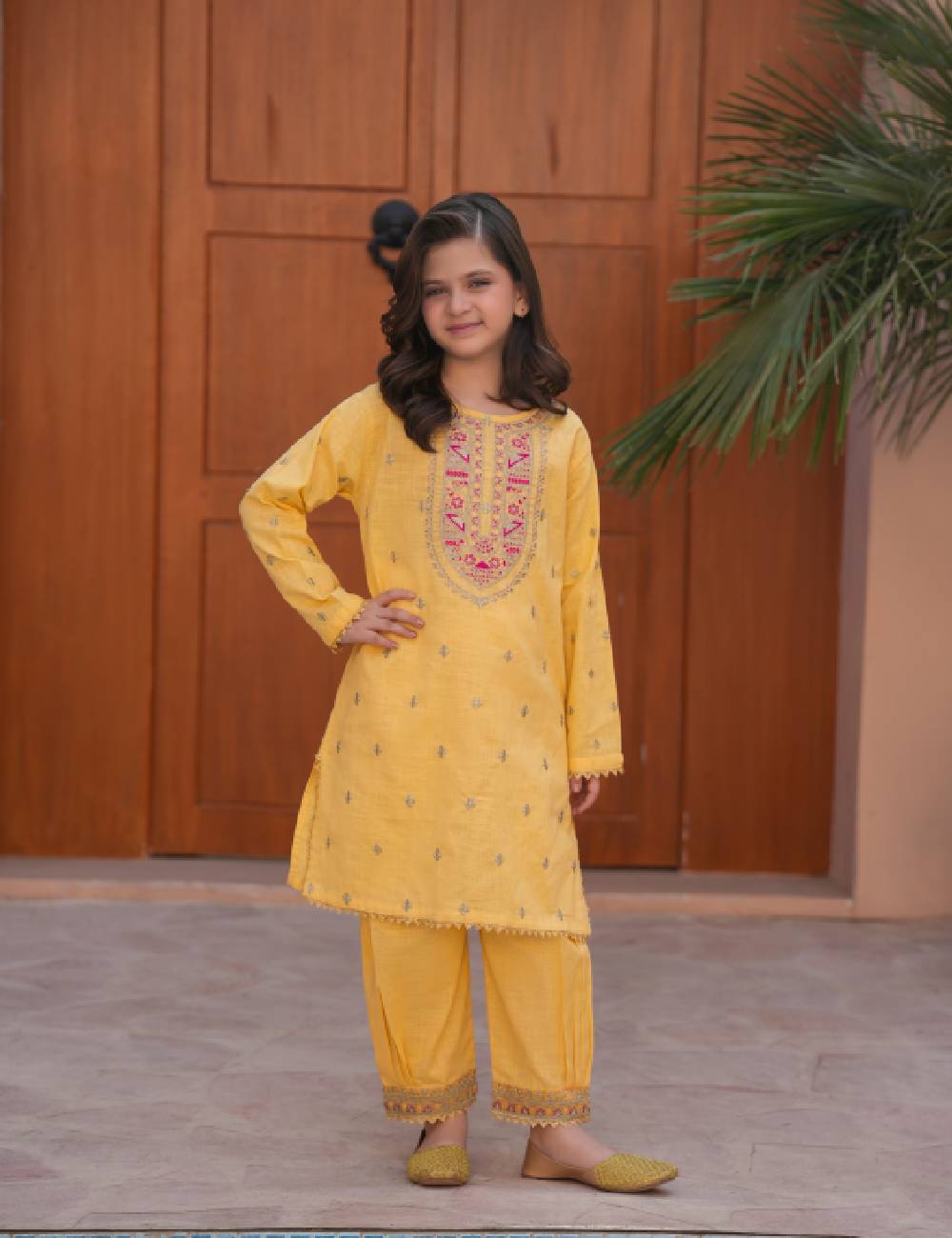 Marigold Sunshine Khadar 2 Pcs Set