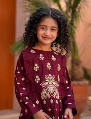 Berry Ruffle Khadar 2 Pcs Set