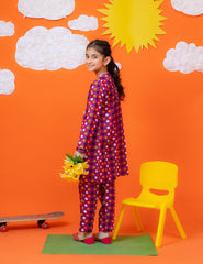 Magenta Polka Dot Khadar 2 Pcs Set