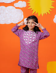 Pink Floral Khadar 2 Pcs Set